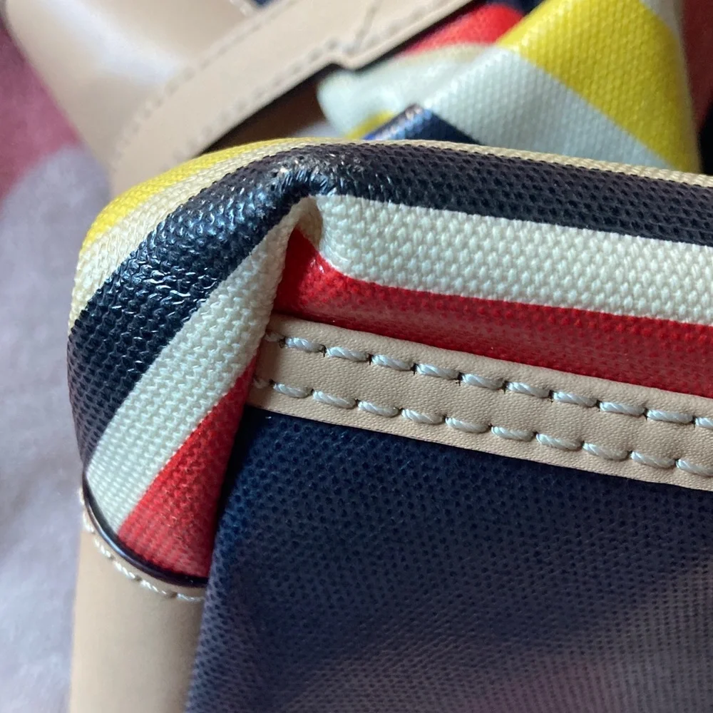 Kate Spade Striped Satchel in Yellow, Blue, and Red - Picture 5 of 13